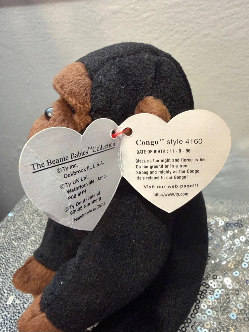 NWT Ty Congo the Gorilla Beanie Baby - Soft Collectible Stuffed Animal